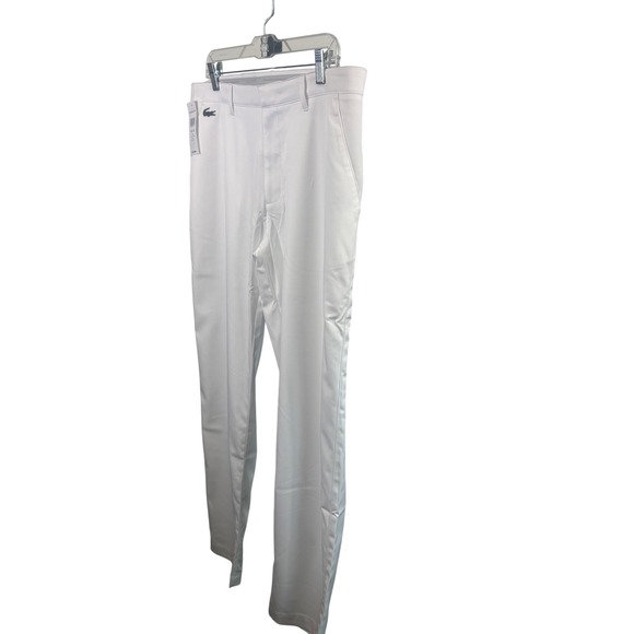 New Lacoste Sport Golf Pants White Flat Front Lightweight‎ Men's Size 46-36 XL
